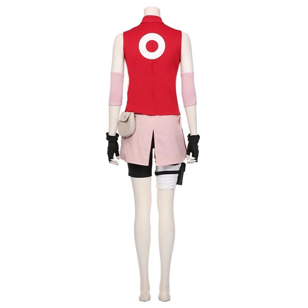 Naruto Shippuden Cosplay Haruno Sakura Complete Set Ninja Costume Cosplay Outfit
