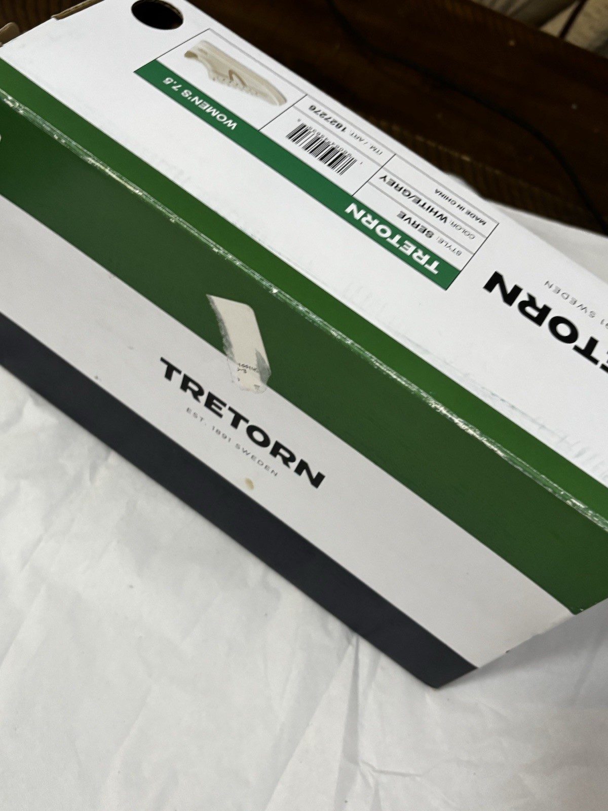 Tretorn Serve Memory Foam Footbed Sneakers Tennis Shoes White/Grey Size 7.5