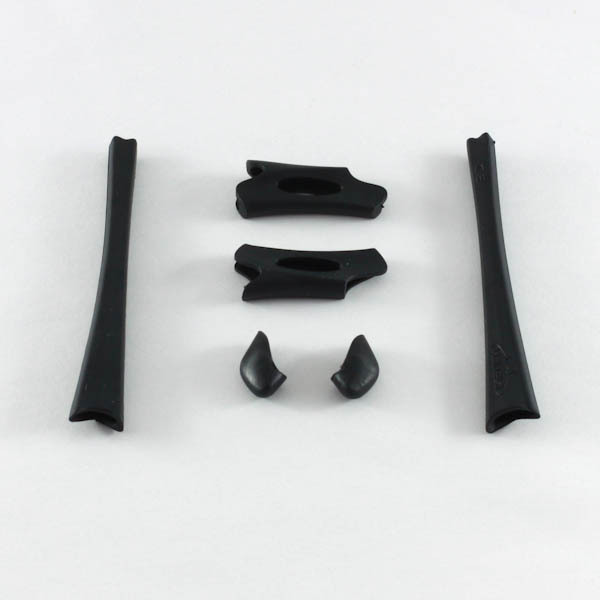 New Walleva Black Lower And Upper Earsocks/Nosepads For Oakley Flak Jacket XLJ
