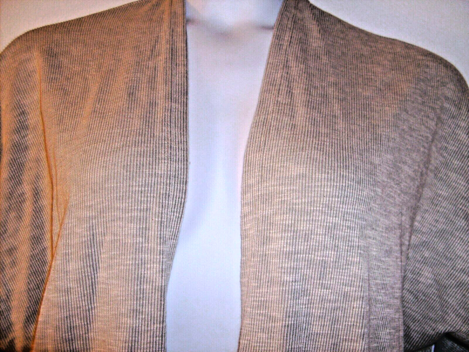 Donni Sandwash Size 2-3X Gray Ribbed Open Front Jacket/Kimono/Cardigan