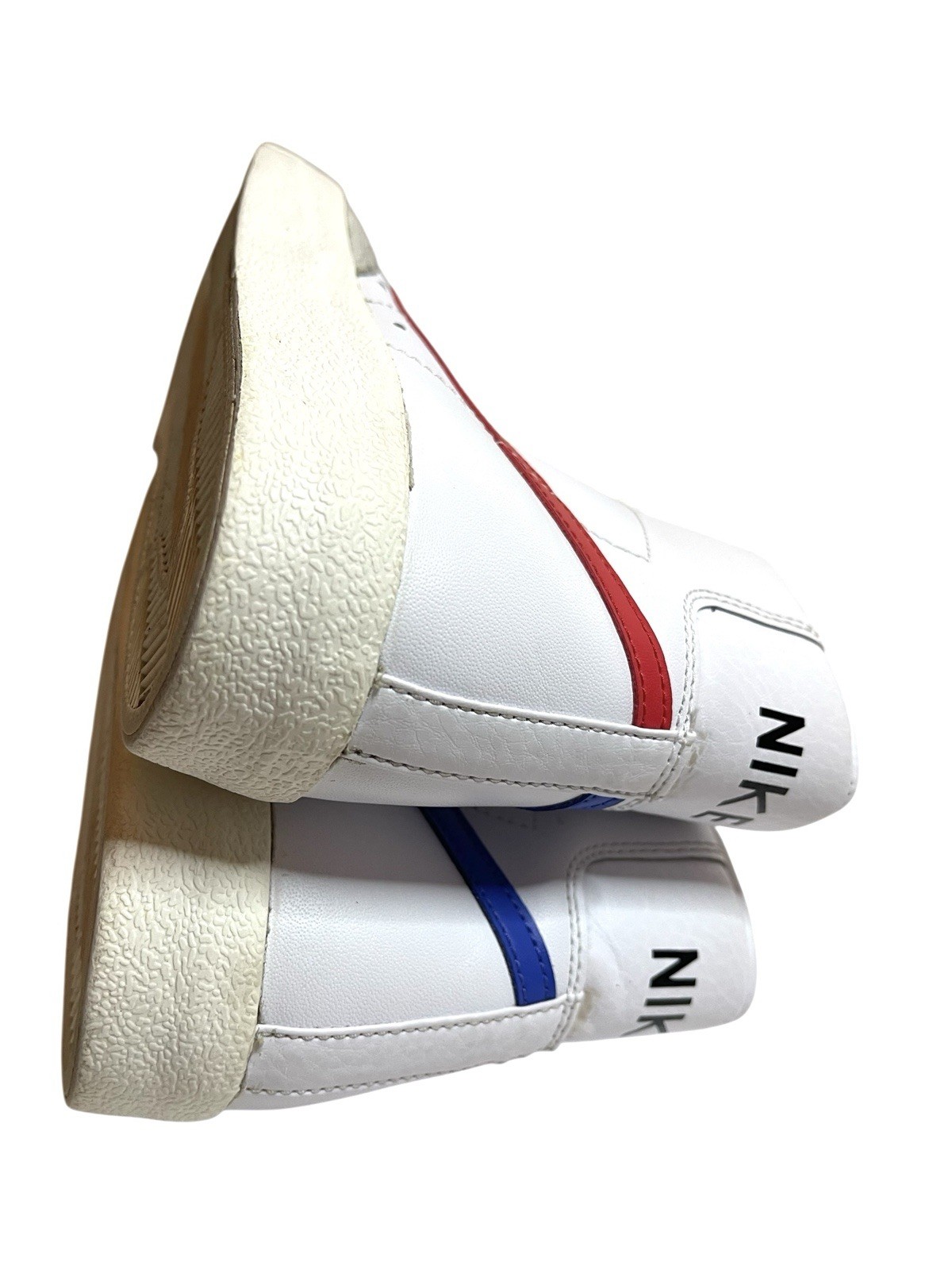 NIKE BLAZER MID ‘77 Mens 8.5 Vintage Style White Red Blue Hi-Top Retro Sneakers