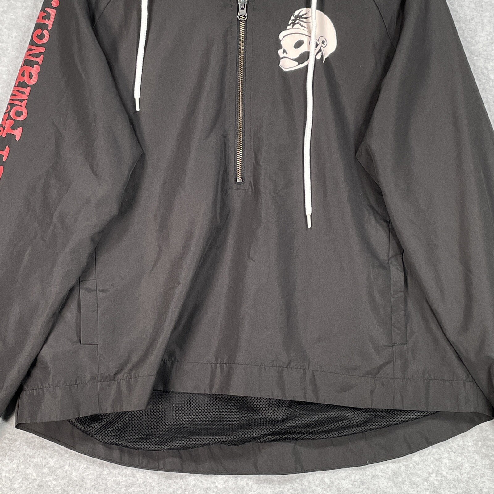 My Chemical Romance Windbreaker Jacket M Black Lightweight 2017 1/2 Zip Pullover