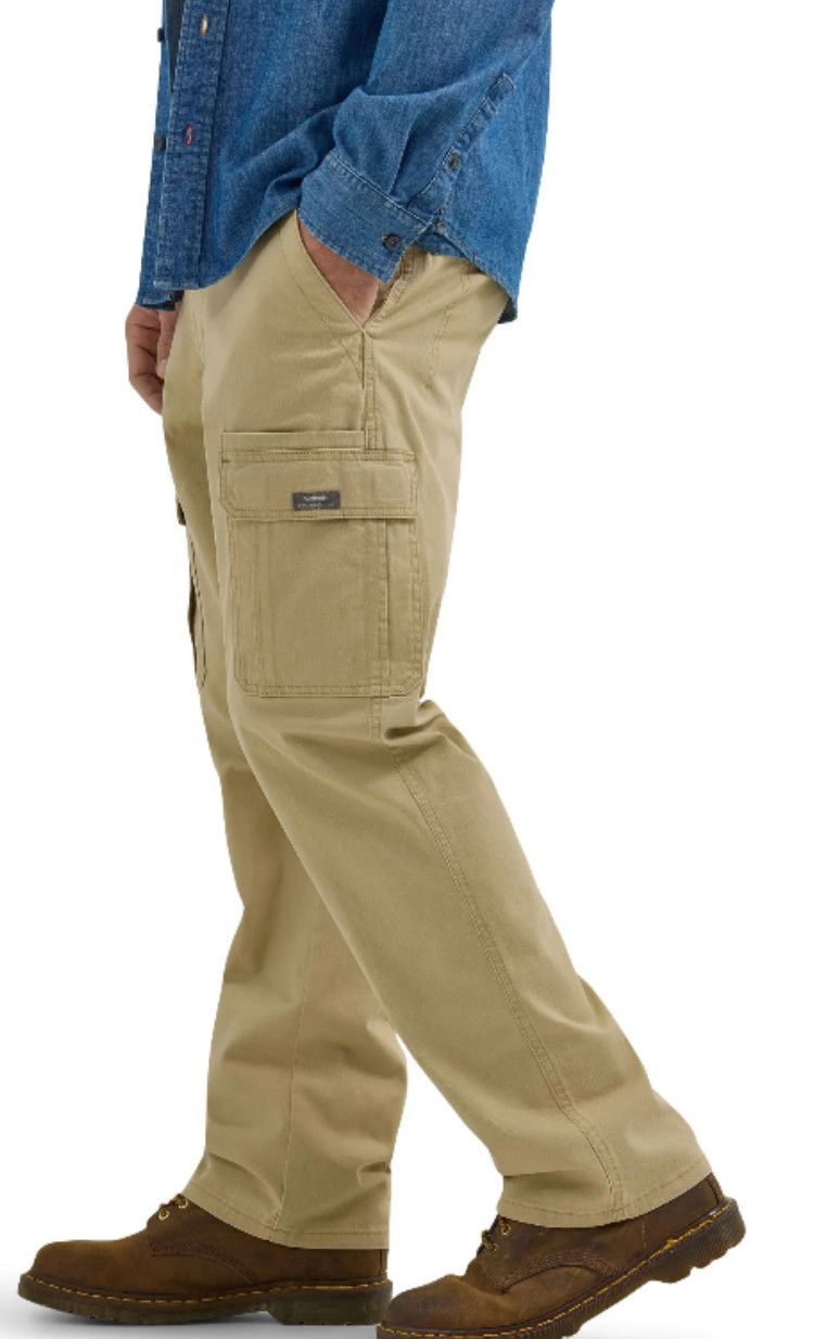 Men’s Wrangler Cargo Pants w Stretch Relaxed Fit Tech Pocket CHOOSE SIZE & COLOR
