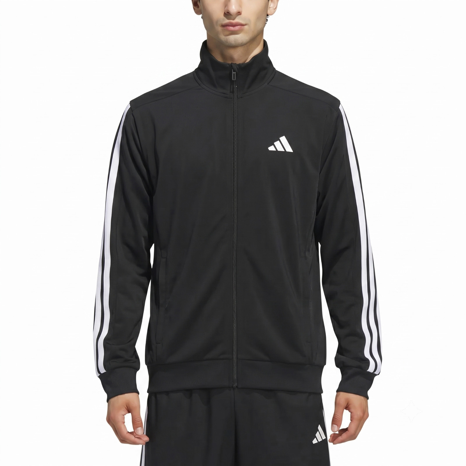 adidas Men’s Tricot Track Jacket Athletic Slim Fit Full Zip S-XXL Zip Pockets
