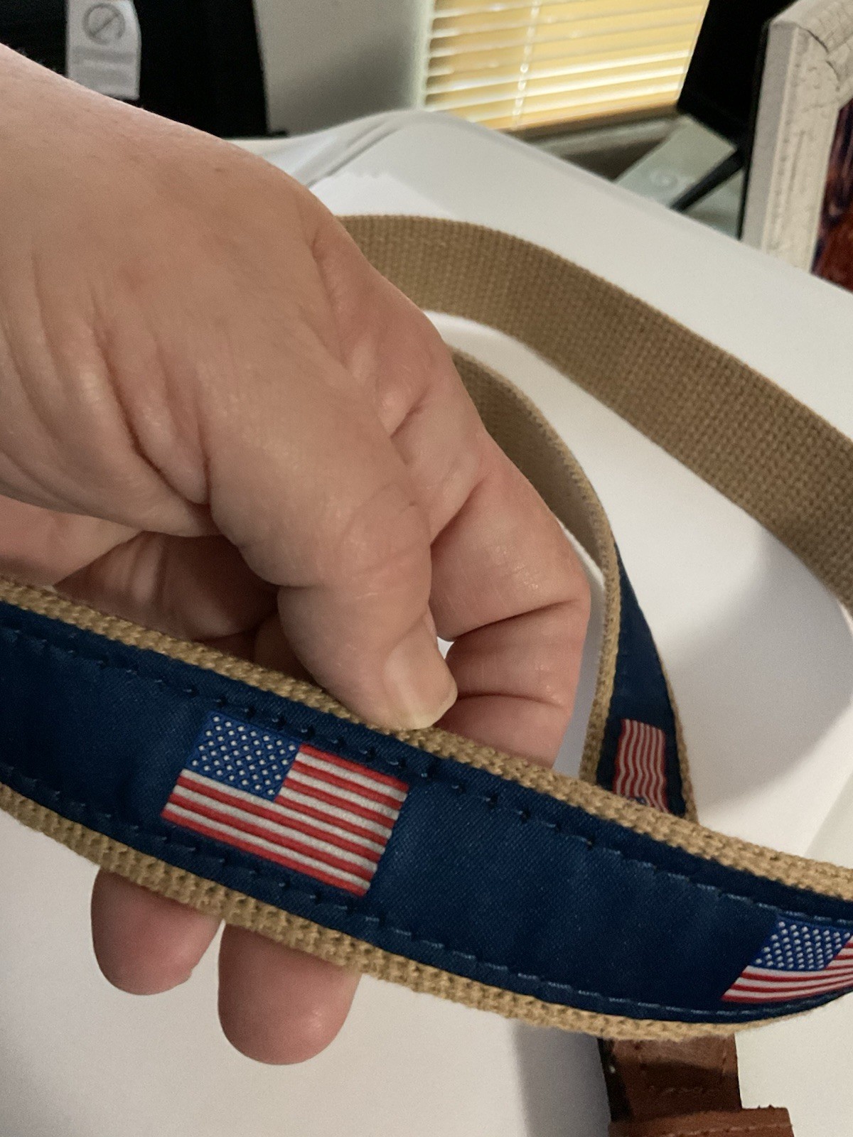 NWT Zep-Pro American Flag Leather And Webbing heavy duty Belt 44