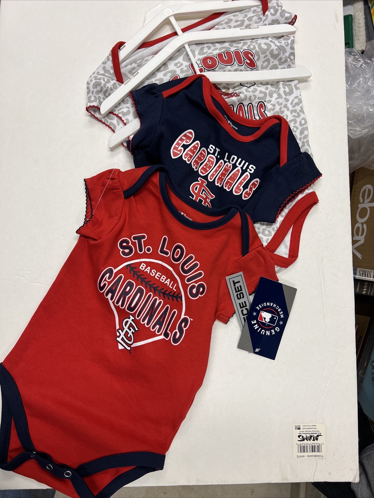 3 Pack St. Louis Cardinals baseball 3 Designs One Piece bodysuits Baby Clothing