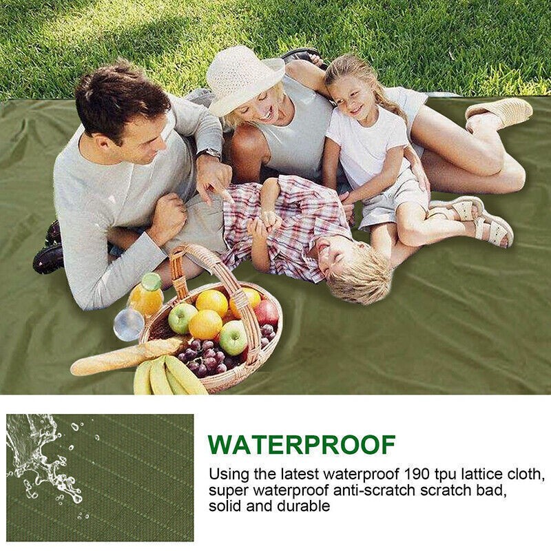Ripstop Poncho Waterproof Hooded Rain Coat Army Military Camping Hiking Outdoor