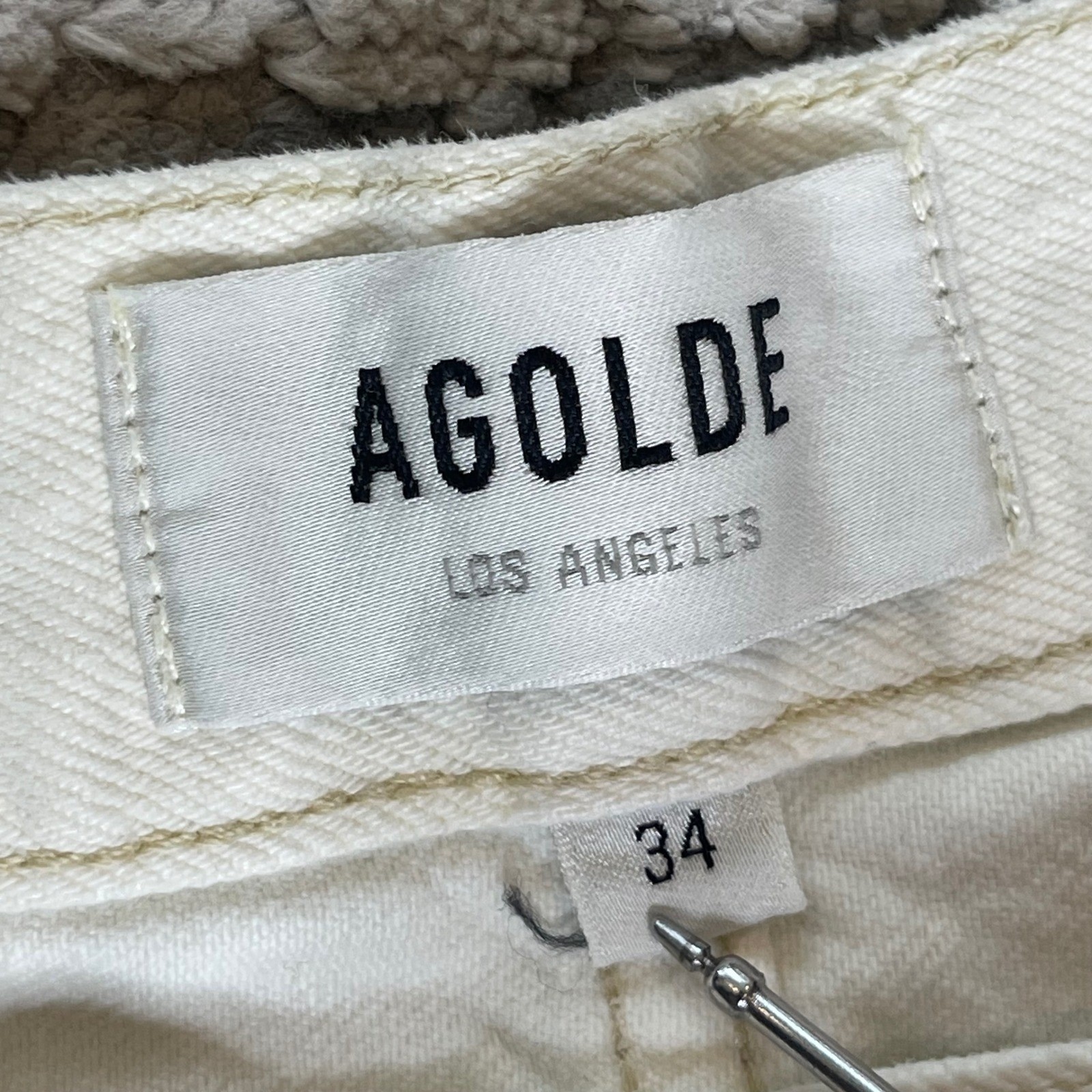 NEW AGOLDE Criss Cross Upsized Jean Paste White Wide Leg A097-1183 Size W34xL30