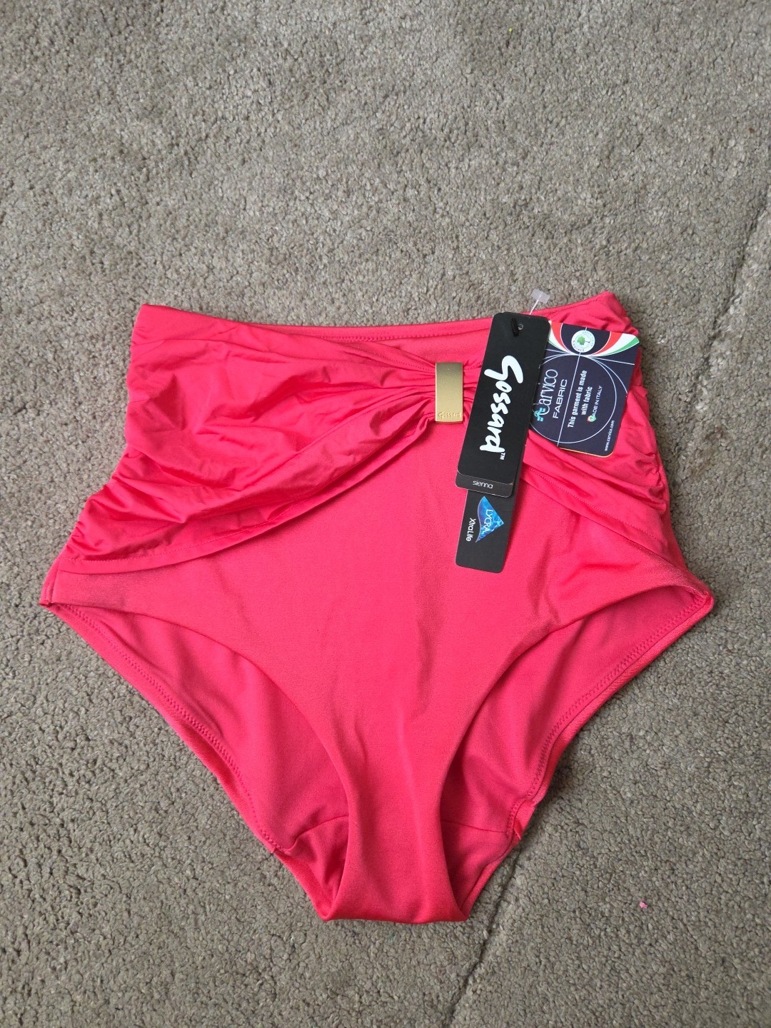 Gossard Unstoppables High Waist Bikini Brief/Bottoms SIZE UK XS Pink BRAND NEW