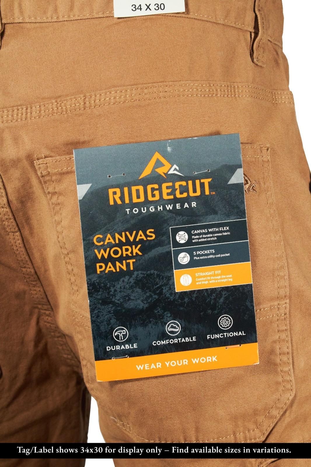 Ridgecut Men’s Pant Straight Fit Mid-Rise Canvas Work Pants