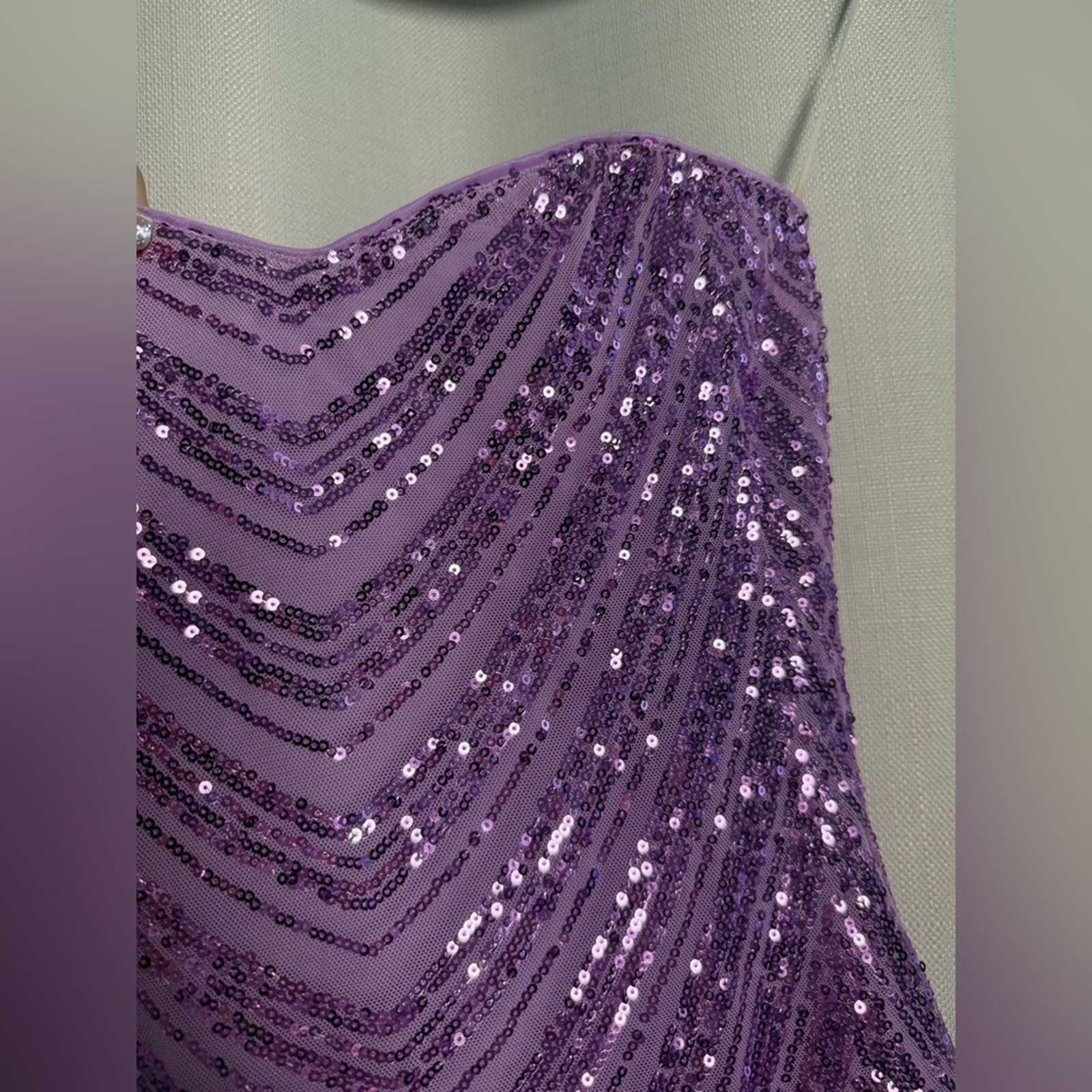 Hello Molly Stars Shining Bright Lavender Purple Sequin Strapless Mini Dress XS