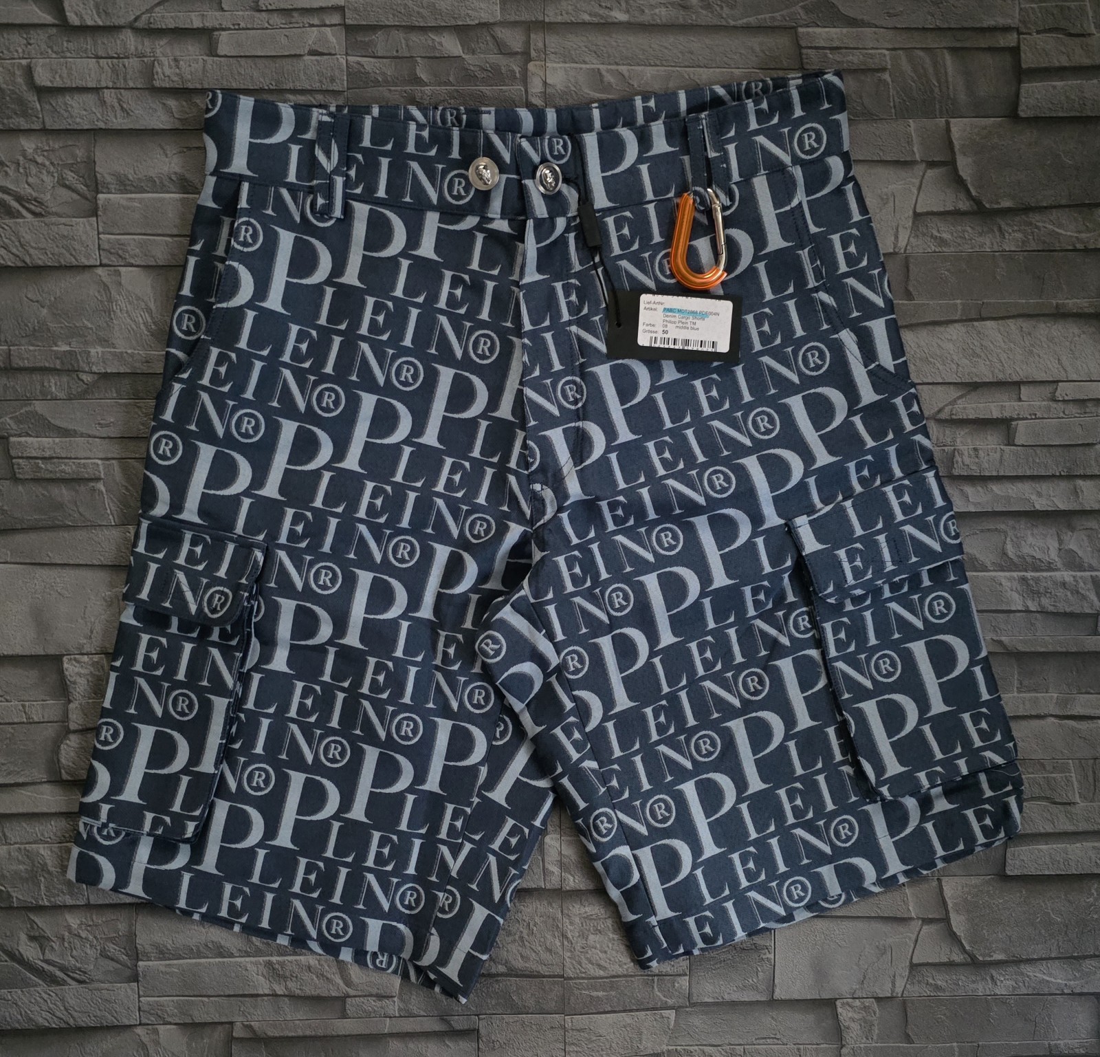 PHILIPP PLEIN DENIM CARGO SHORTS PHILIPP PLEIN TM / 50 / NEW /