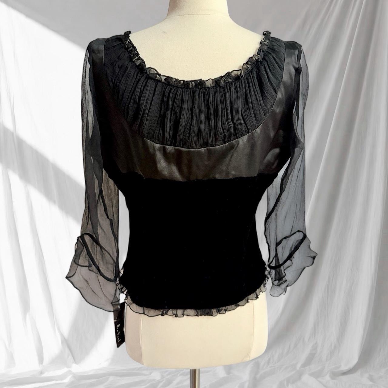 Vintage ECI New York Velvet And Silk Milkmaid Top, Fairygoth Y2K