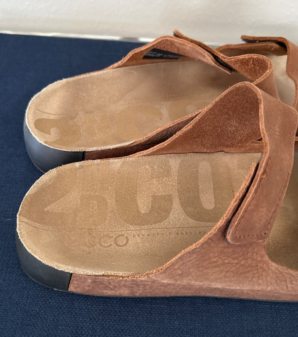 ECCO 2nd Cozmo Mens Light Brown Leather Sandals EU 46 US 12 – 12.5 Cosmo