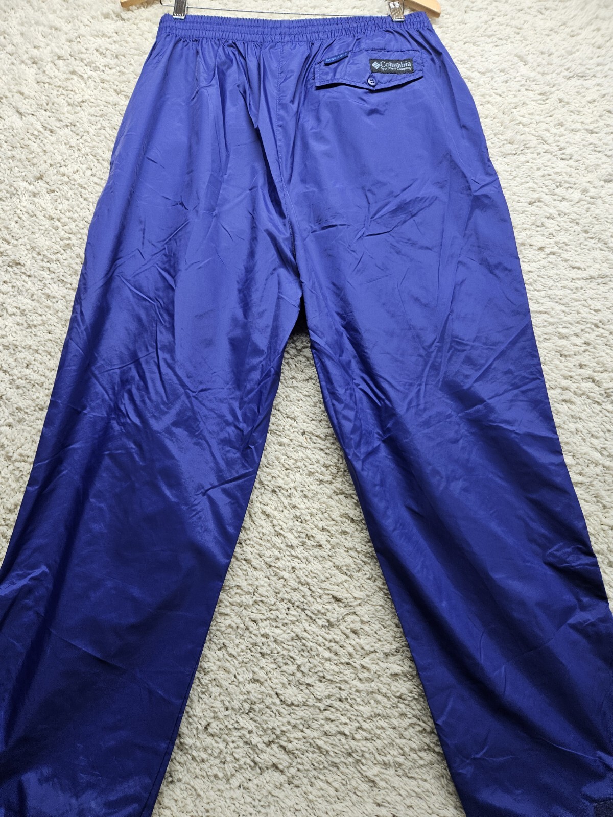 VTG COLUMBIA Unlined Windpants Purple 100% Nylon Pants Womens L