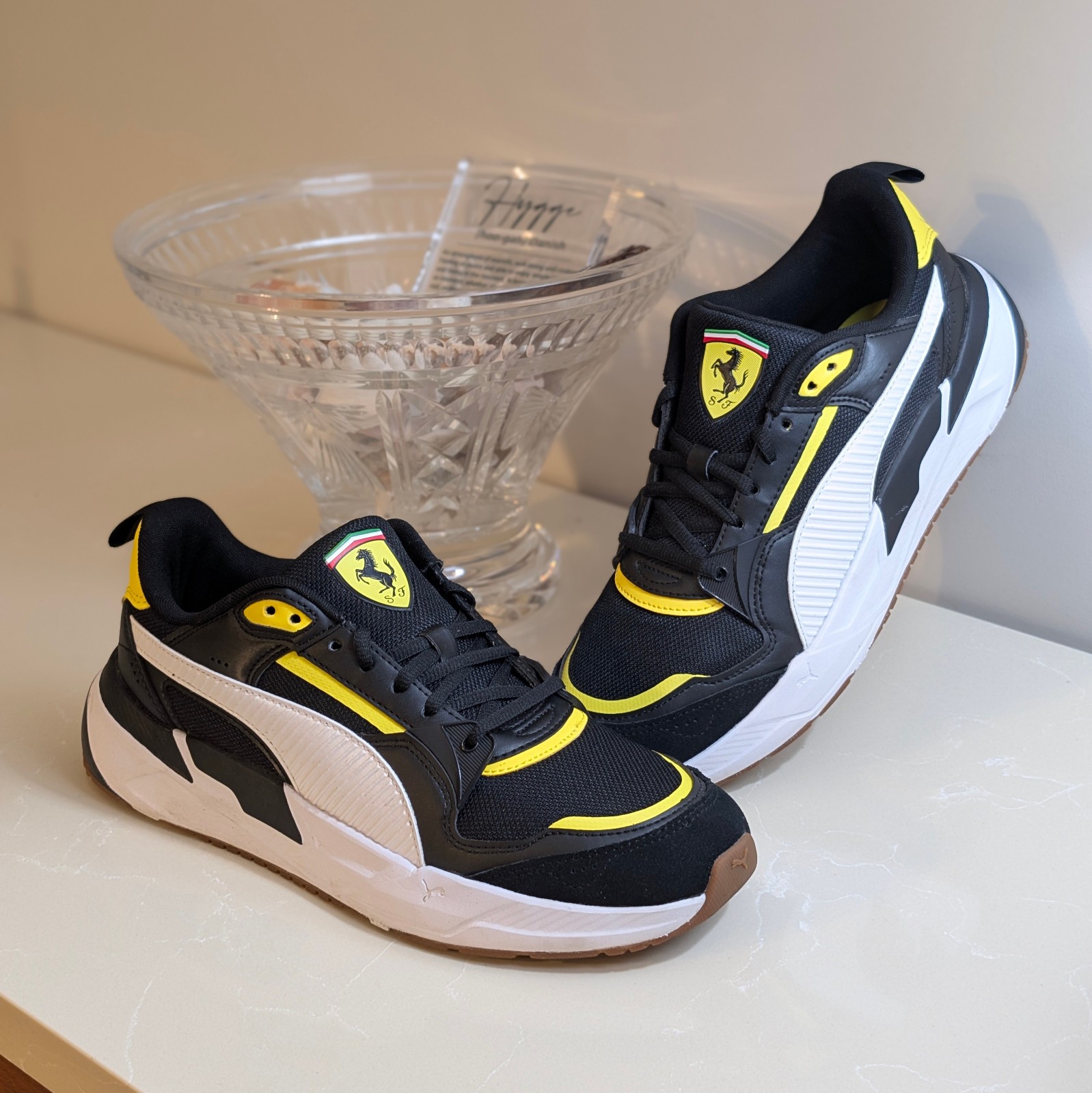 PUMA Scuderia Ferrari Trinity 2 Motorsports Shoes – Black/Yellow – US Men’s 9.5