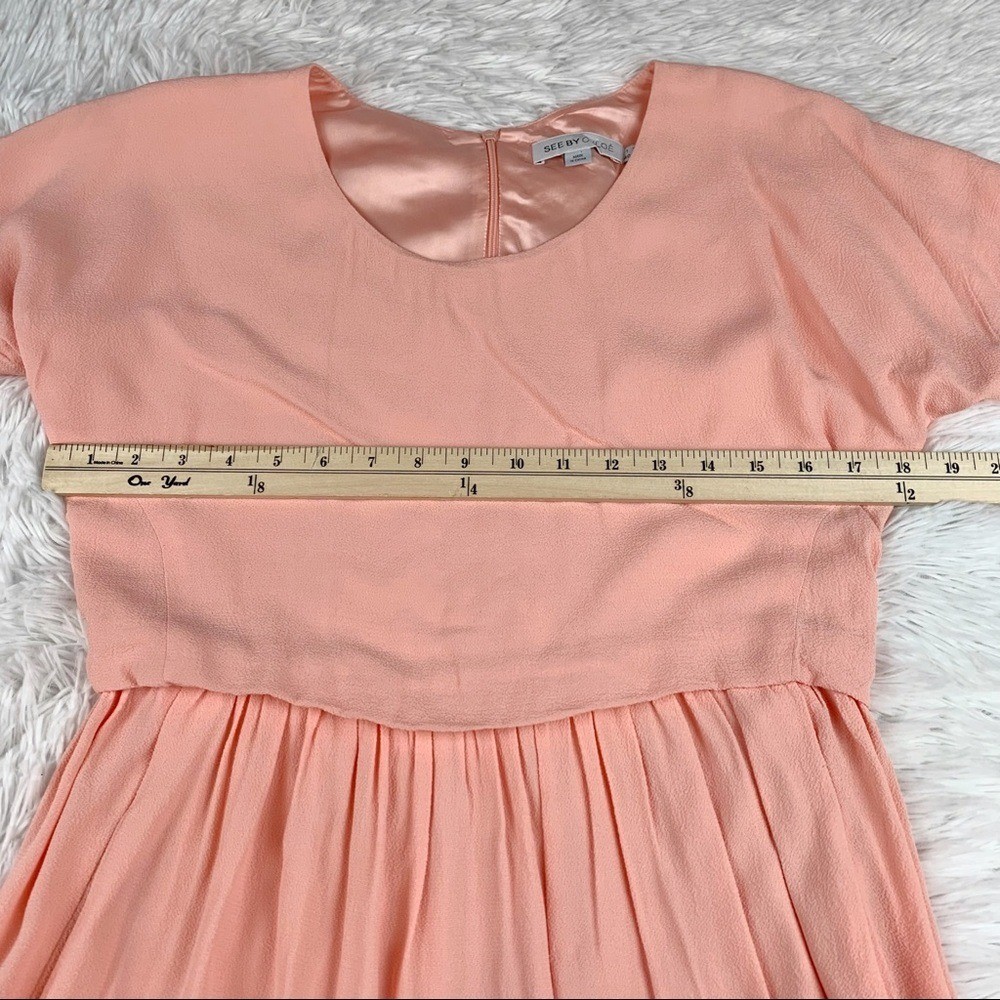 See by Chloe short sleeve skater mini dress in orange women size 4