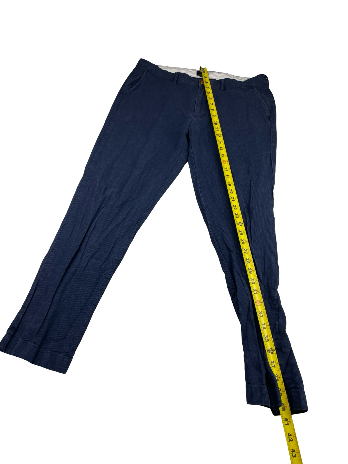 J.Crew Men’s The Sutton Linen/Cotton Flat Front Chino Pants Navy Stripe • 34×30