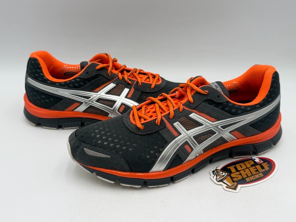 ASICS Gel-blur33 Size 11.5 Black Orange Authentic Used Runner Trainer