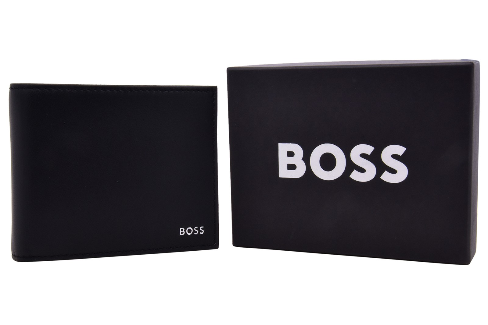 Hugo Boss Randy_N_Trifold Men’s Tri-Fold Wallet 8 Credit Card Slots Black