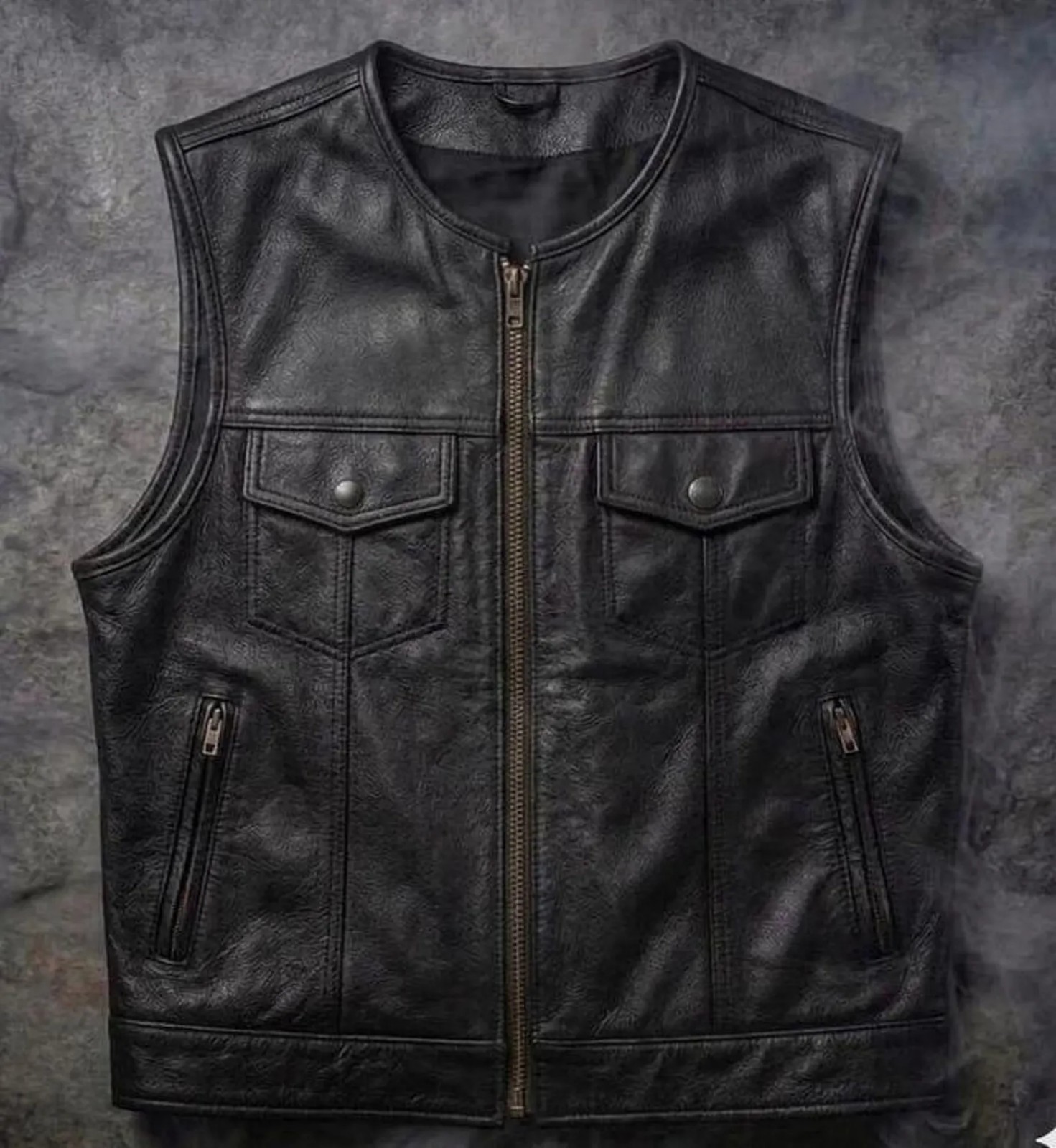 New Angles Nomads Leather vest 100% cowhdie leather