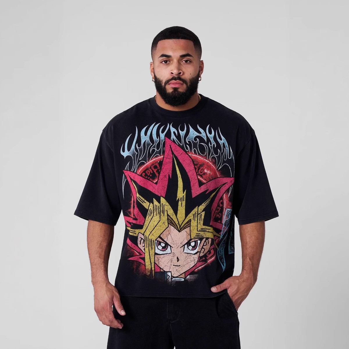 New YOUNGLA Collaboration Yu-Gi-Oh Men Oversize T-shirt Short Sleeve Sports Gym