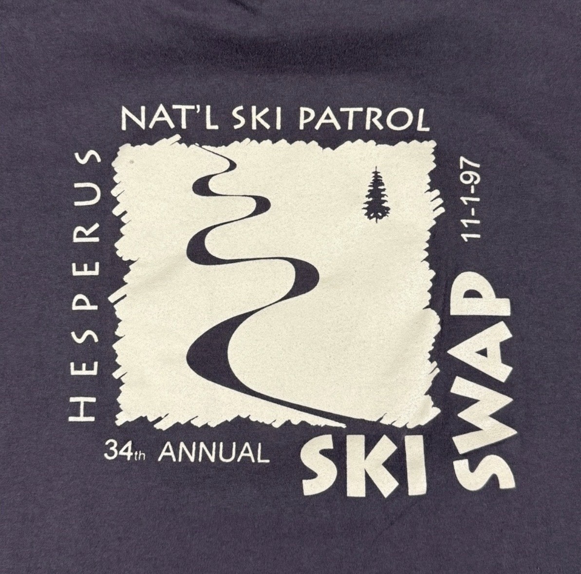 Vintage 1997 National Ski Patrol Hesperus Ski Swap Staff T Shirt Mens 2XL Gray