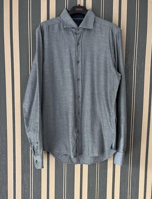 Men Corneliani Shirt Grey Cotton 38 / M / 46