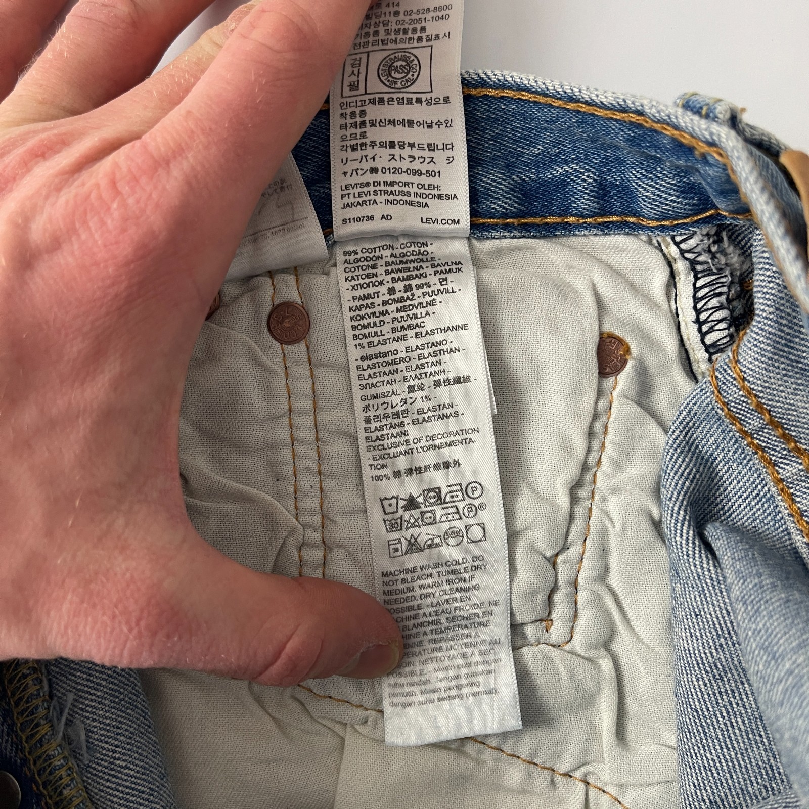 Levis 501 Jeans Mens 30×32 Blue Original Straight Button Fly Denim Grunge Cowboy