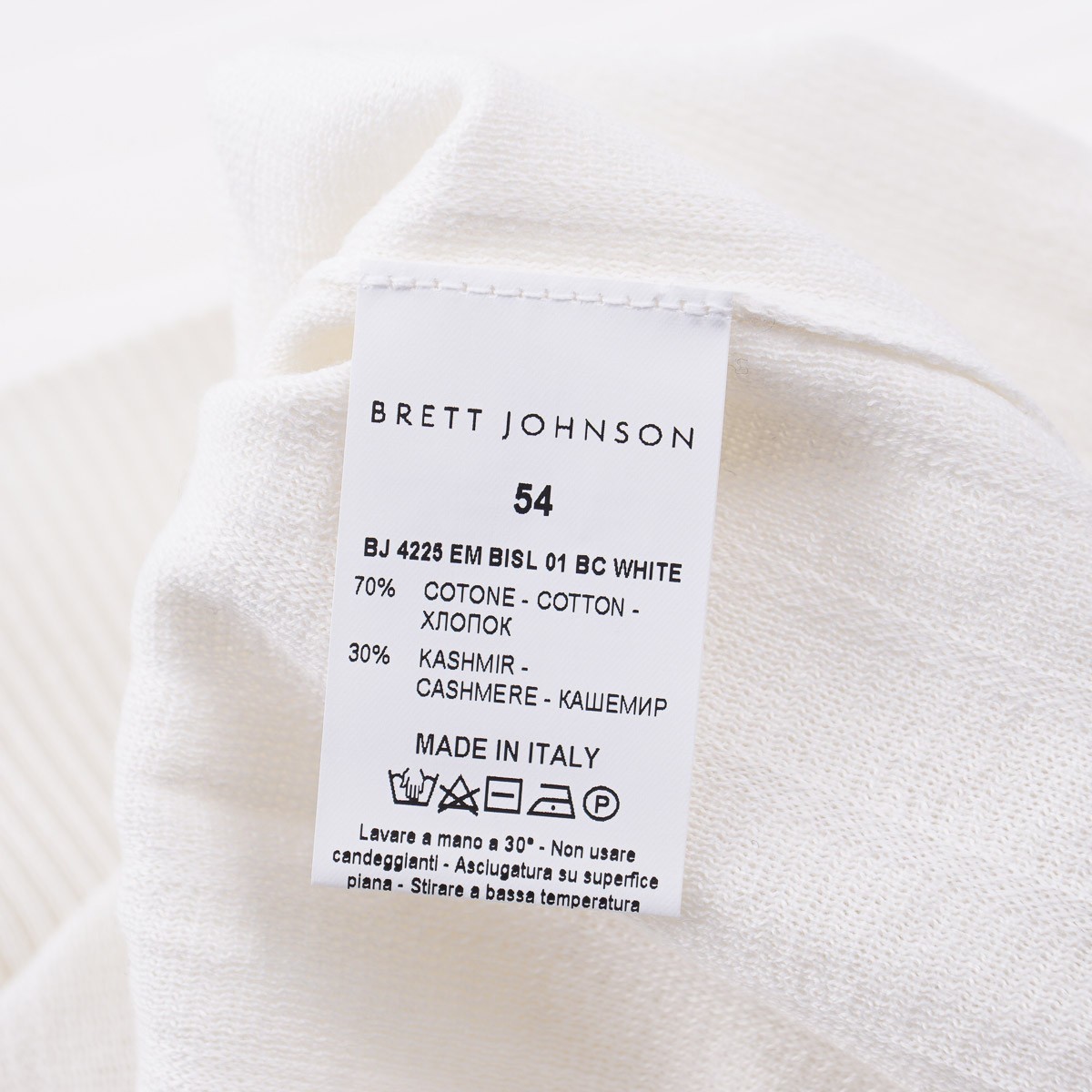 Brett Johnson Sea Island Cotton-Cashmere Patterned Knit Sweater XL (Eu 54) NWT