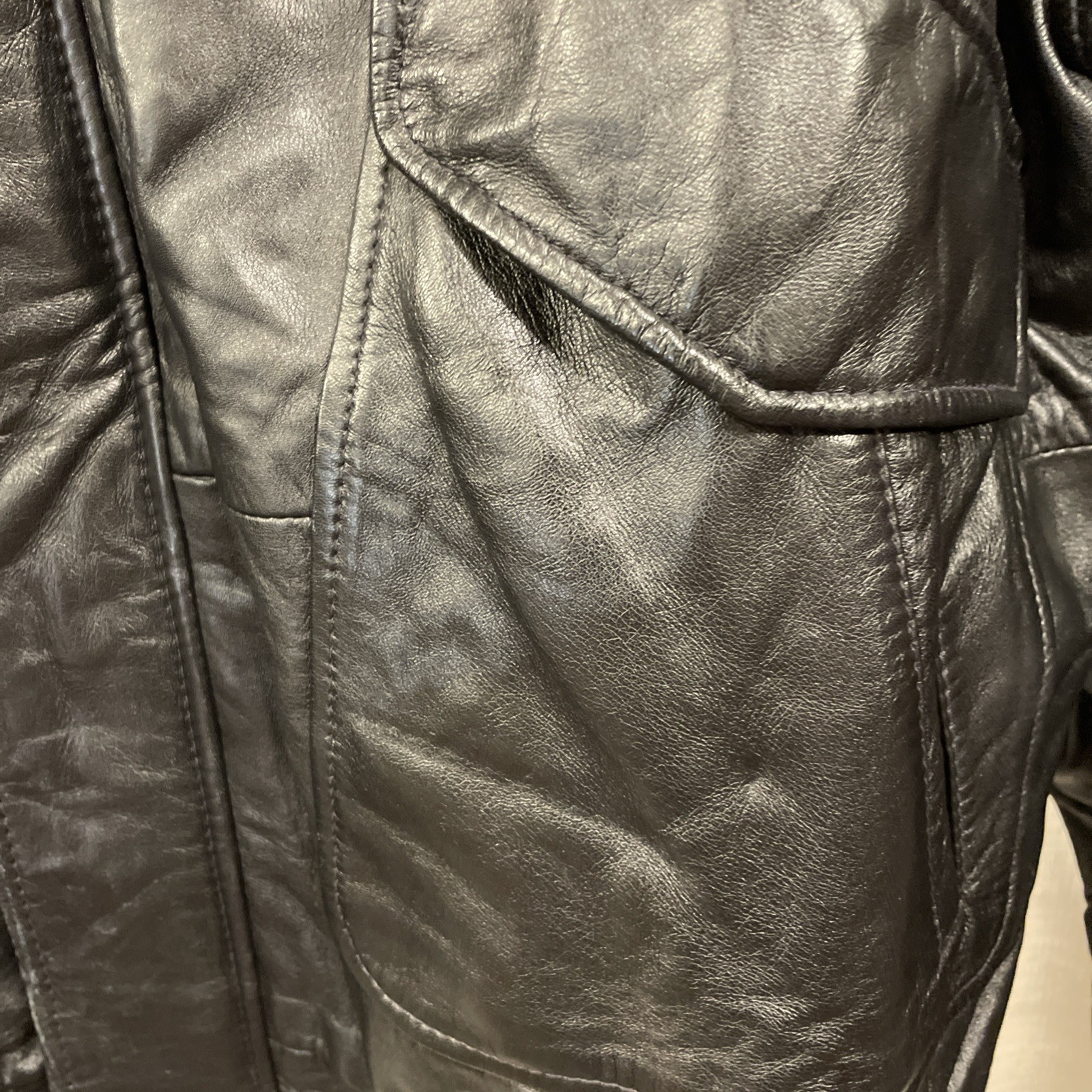 Ruggadier Black Lambskin Leather Bomber Jacket Men’s Size 2XL Vintage 90’s