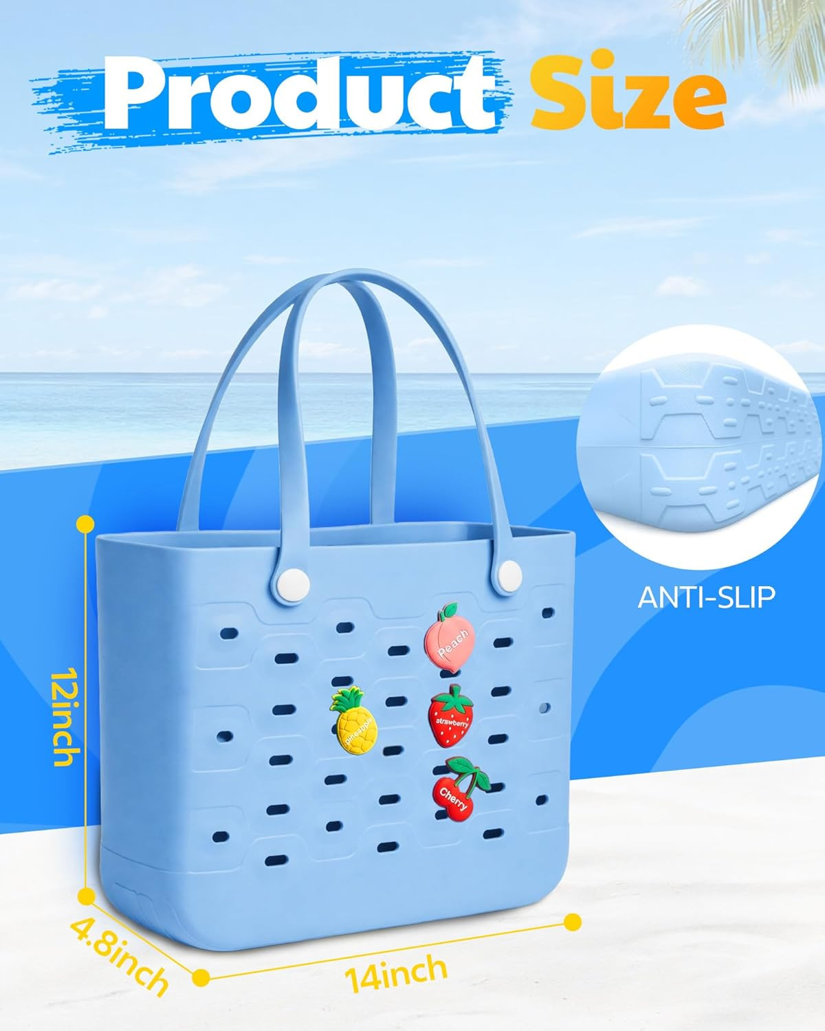 Beach Tote Bag for Women – Chic & Durable EVA Rubber Beach Bag Waterproof, Sandp