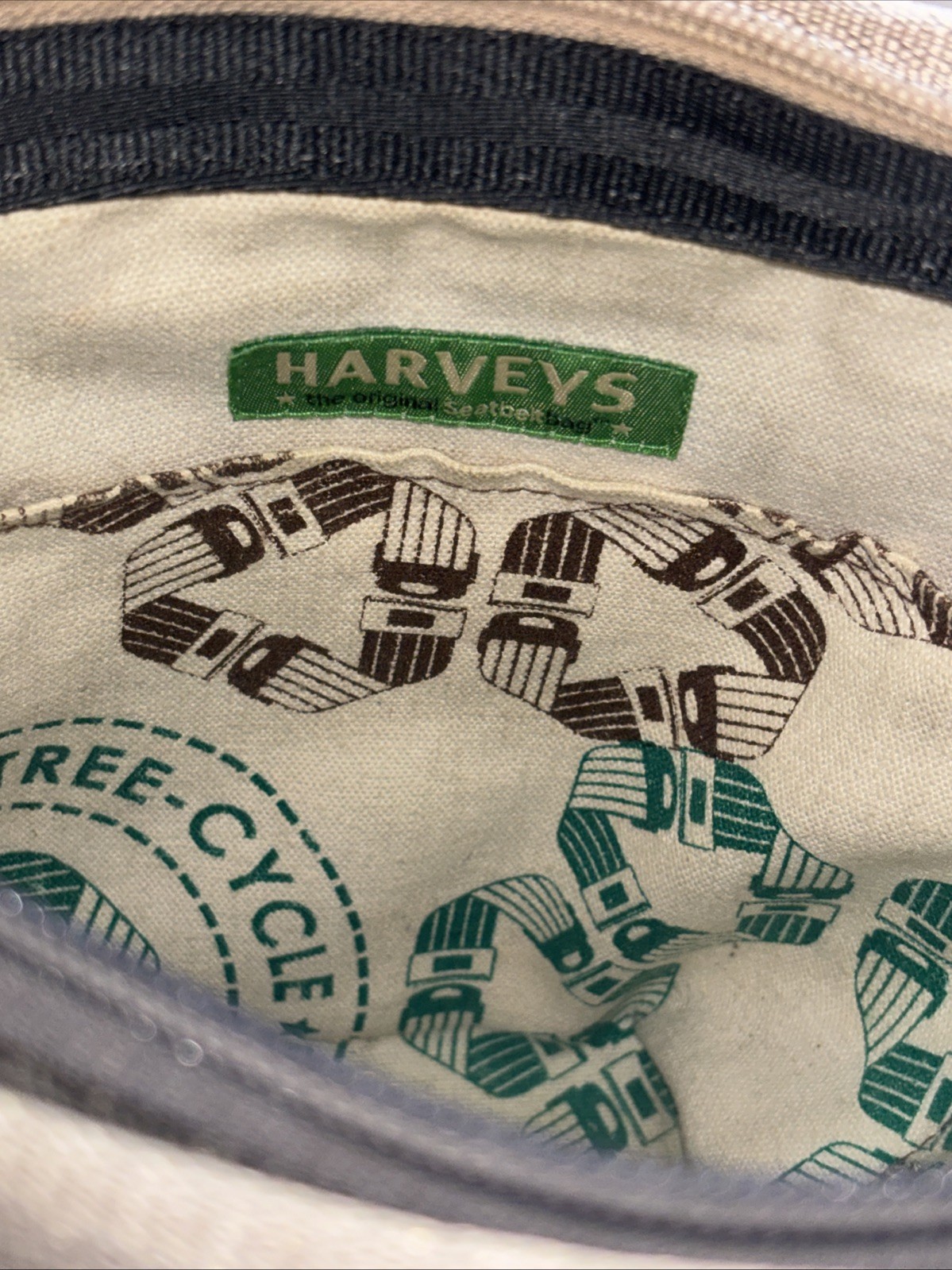 Harveys Seatbelt Bag Treecycle Messenger Crossbody Green Tag Purse Tote W/Wallet