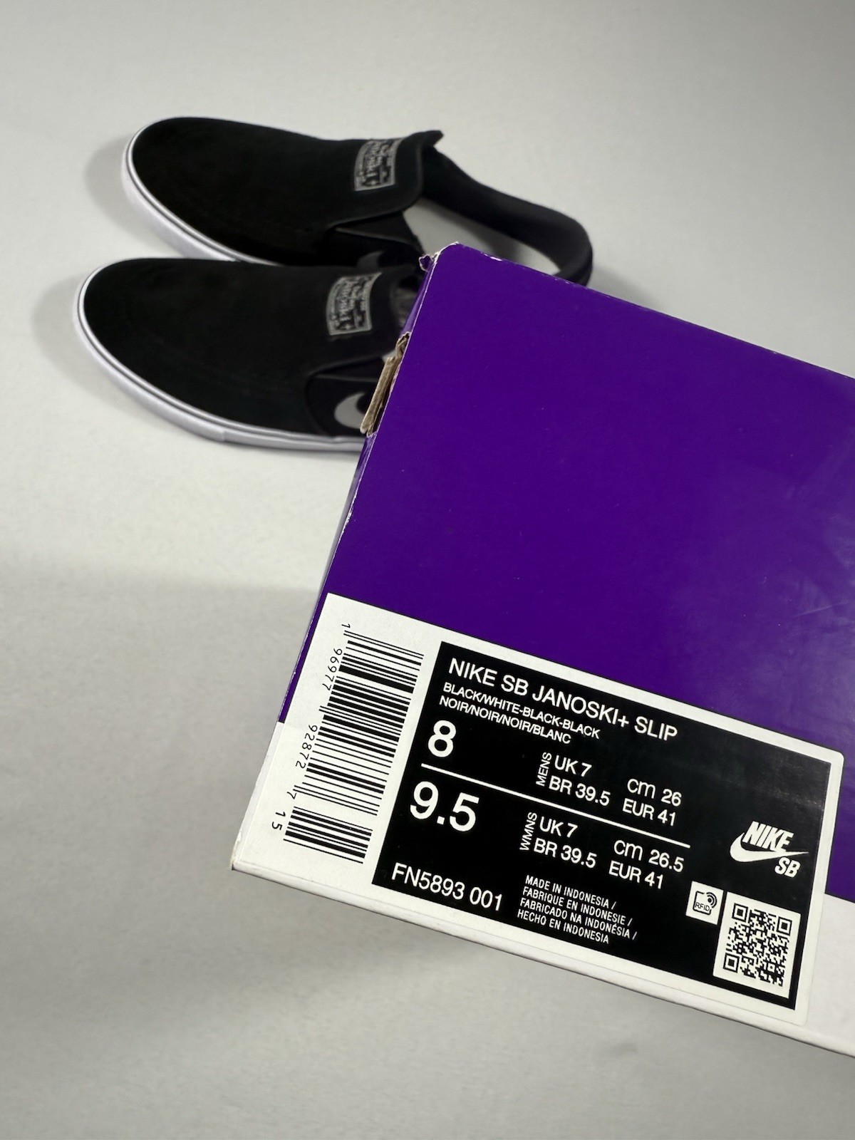New Men’s Size 8 – Nike Zoom Stefan Janoski+ Slip SB Black White FN5893 001