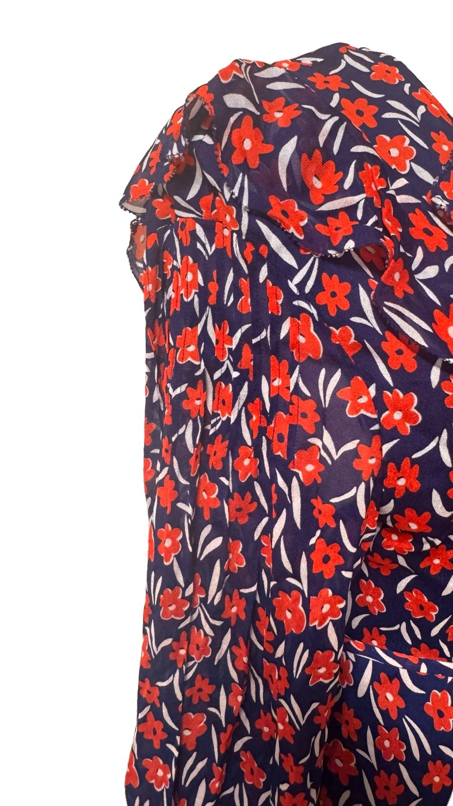 Escada Sport “Dyby” Floral Ruffle Wrap Dress Whimsygoth academia size 38 / med