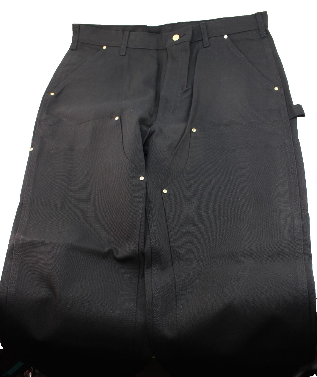 NWT CARHARTT Men’s Size 44 x 34 Loose Fit Double Knee Black Firm Duck Work Pants