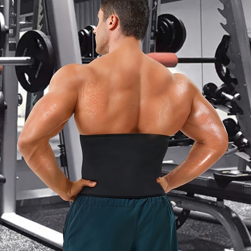 Mens Heat Trapping Waist Trainer Sweat Body Shaper Thermo Sauna Belt Weight Loss