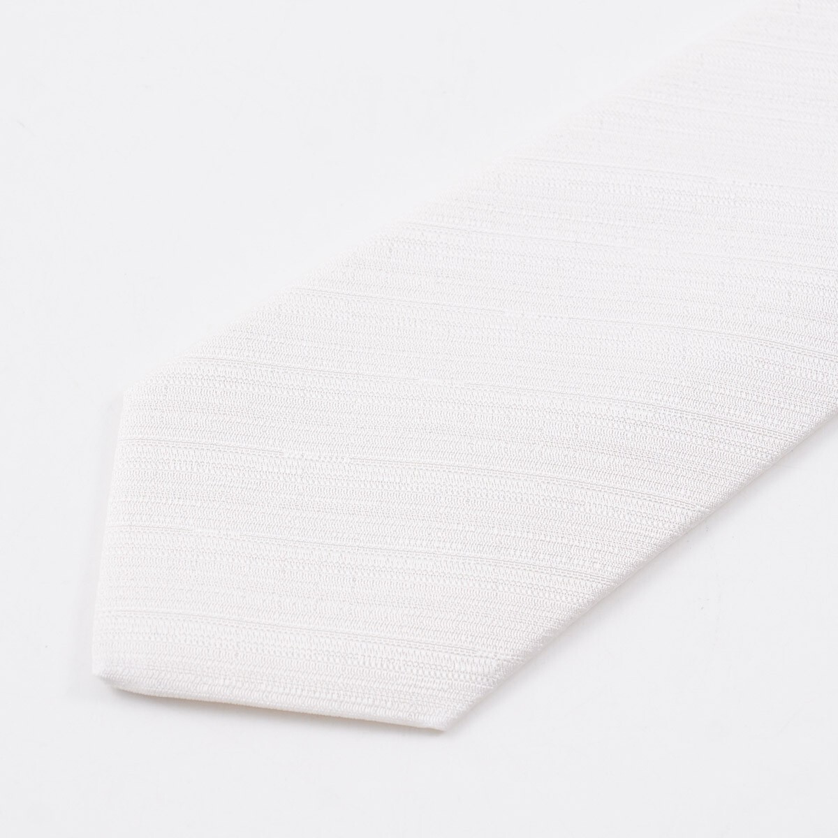 Luigi Borrelli Napoli Narrow 2.25″ Ivory White Woven Stripe Silk Tie