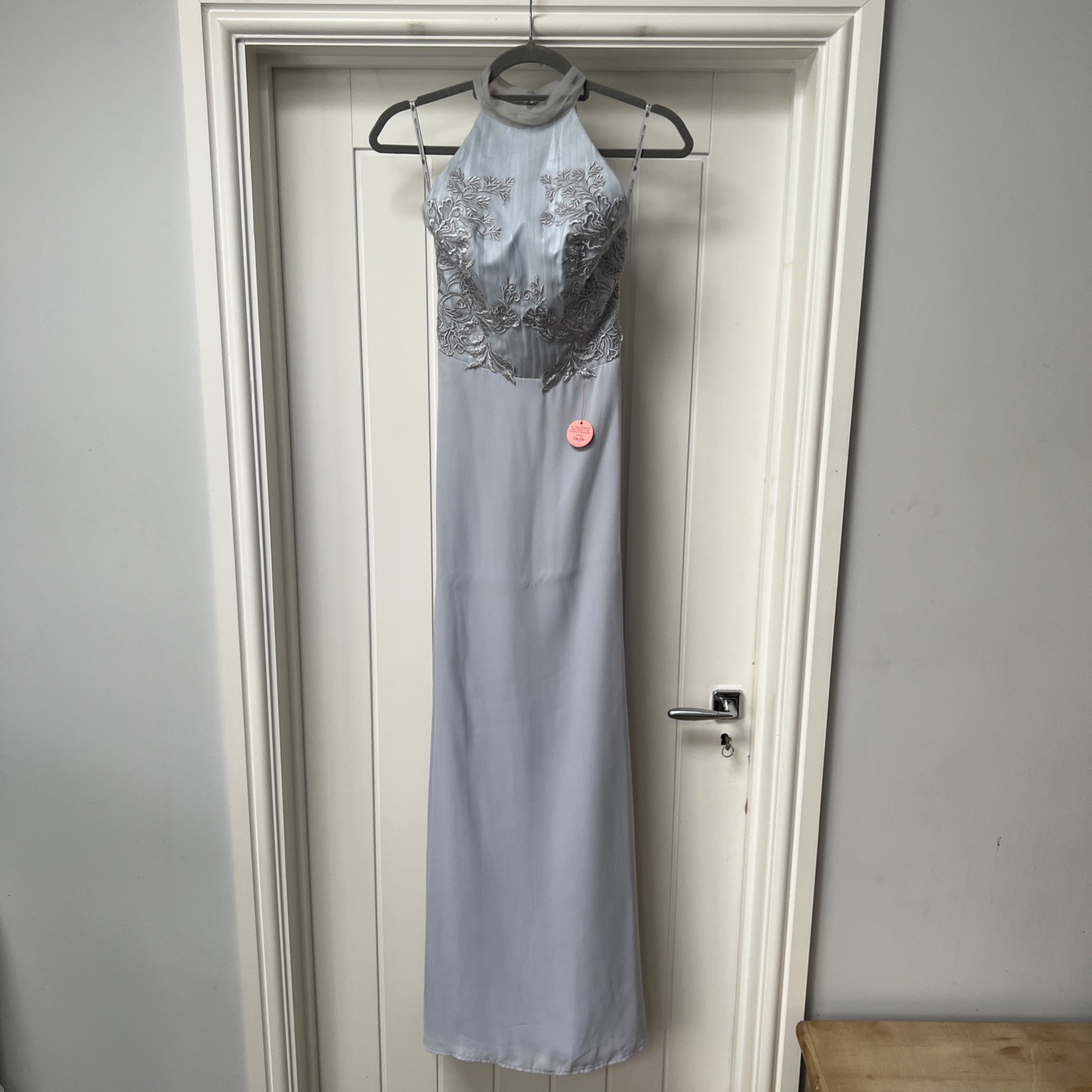 Chi Chi London Dress Women’s UK 6 Blue Enya Sleeveless Halter Neck Occasions