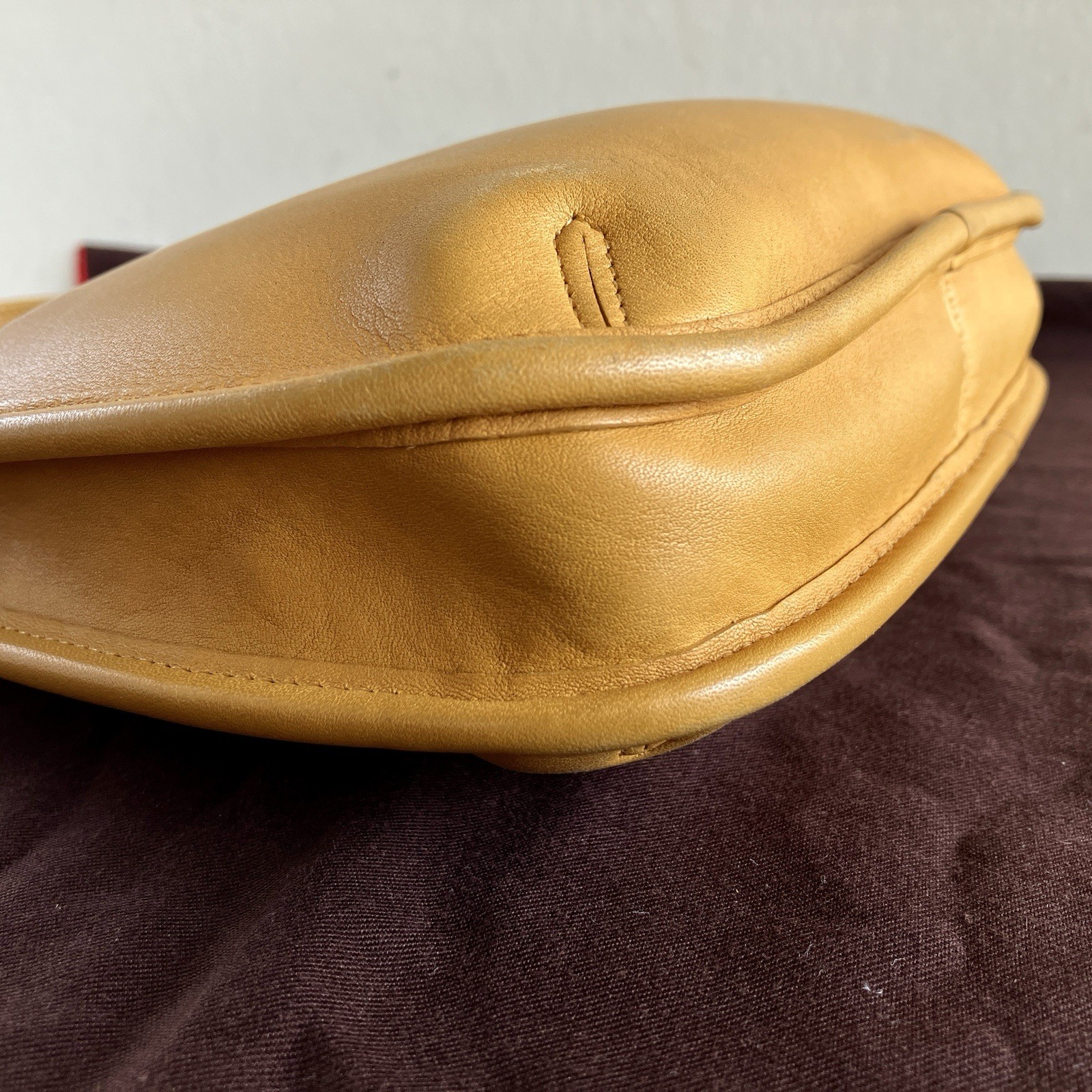 Vintage Coach Ergo Mini Zip Hobo 9020 Yellow Leather Shoulder Bag 90s USA