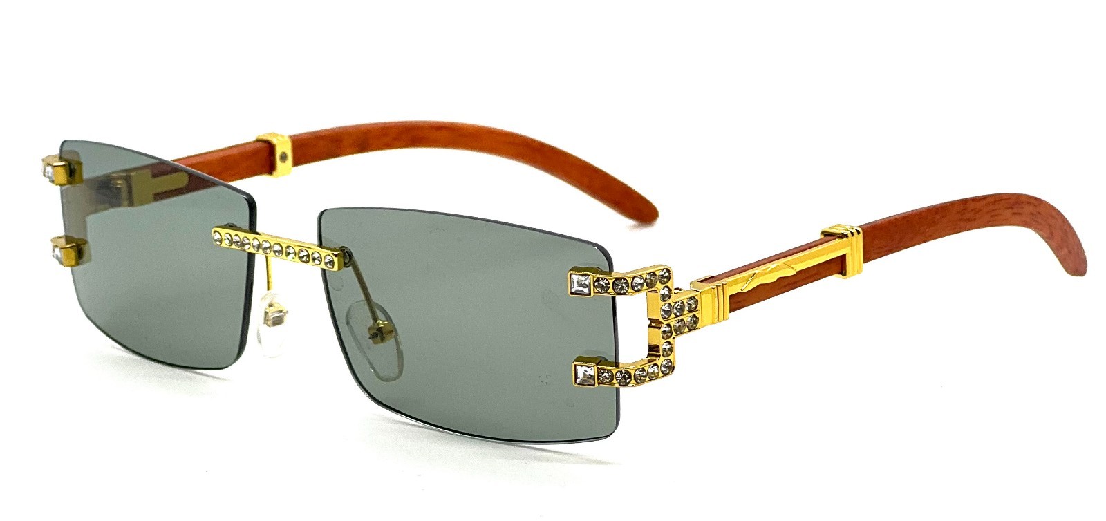 Hip Hop Sunglasses Men Designer Rimless Bling Diamond Shades Classic Rapper New