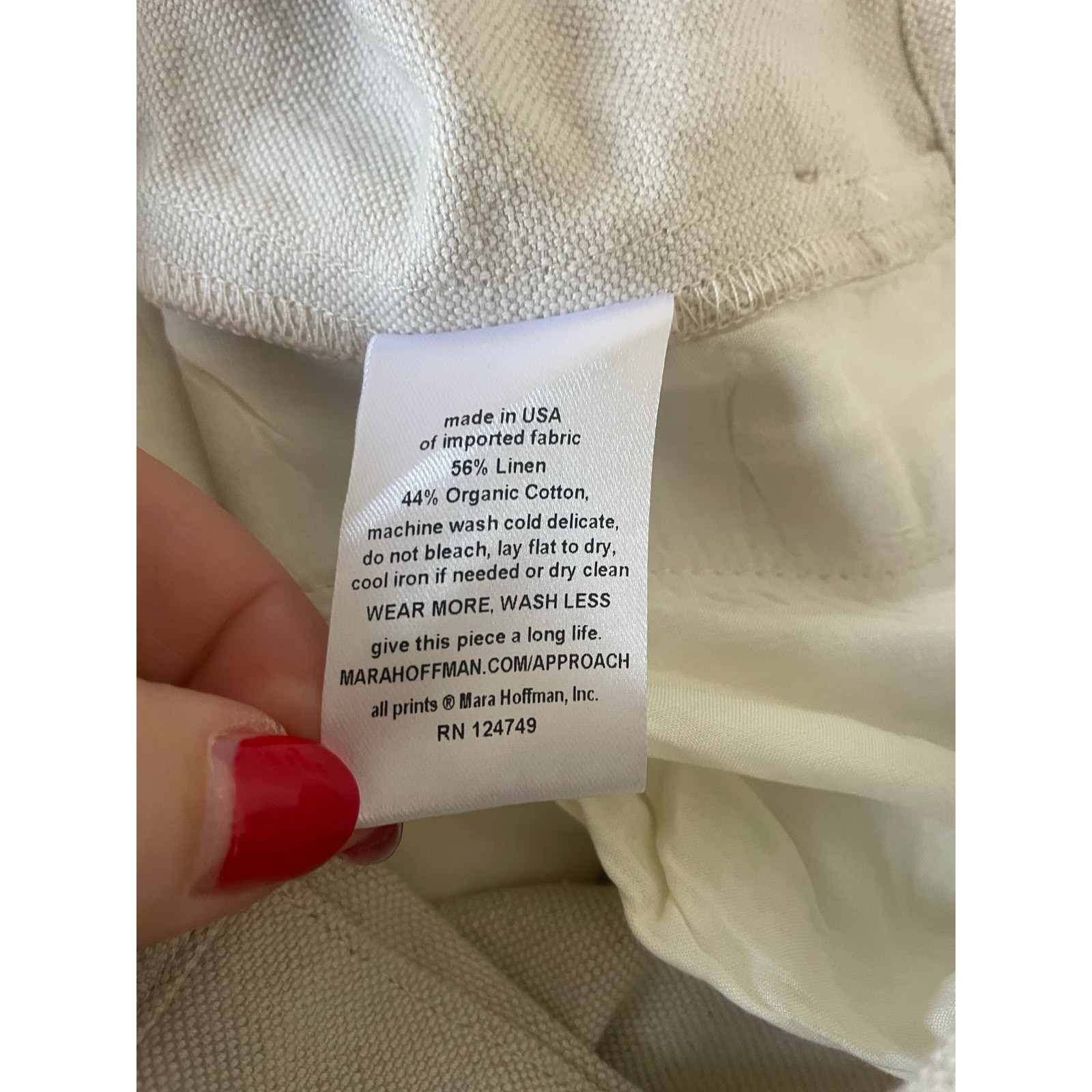 Mara Hoffman Jade High Waisted Pant in Off White Cotton/ Linen Blend Size 18