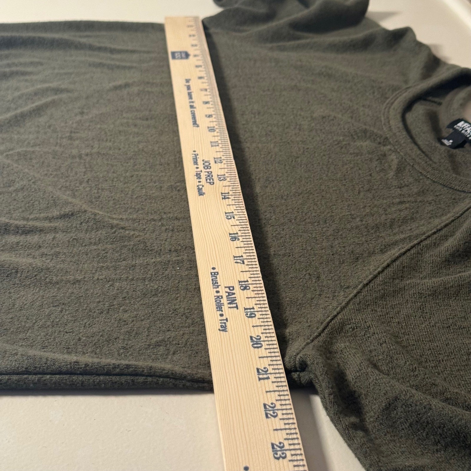 Buffalo David Bitton Womens Raglan Pullover Top Olive Green Marl Size M 0258
