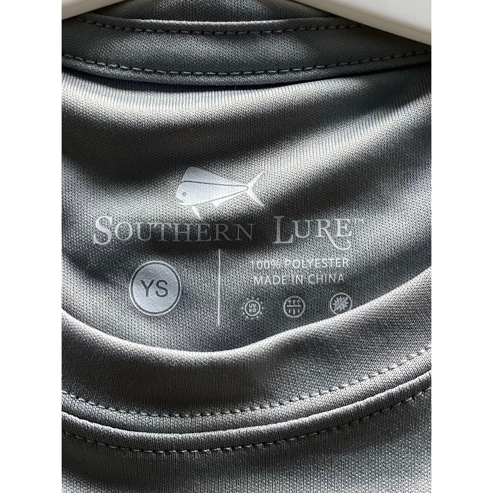 New Southern Lure Youth Long Sleeve UV50 Performance Tee Shirt Gray Size Small