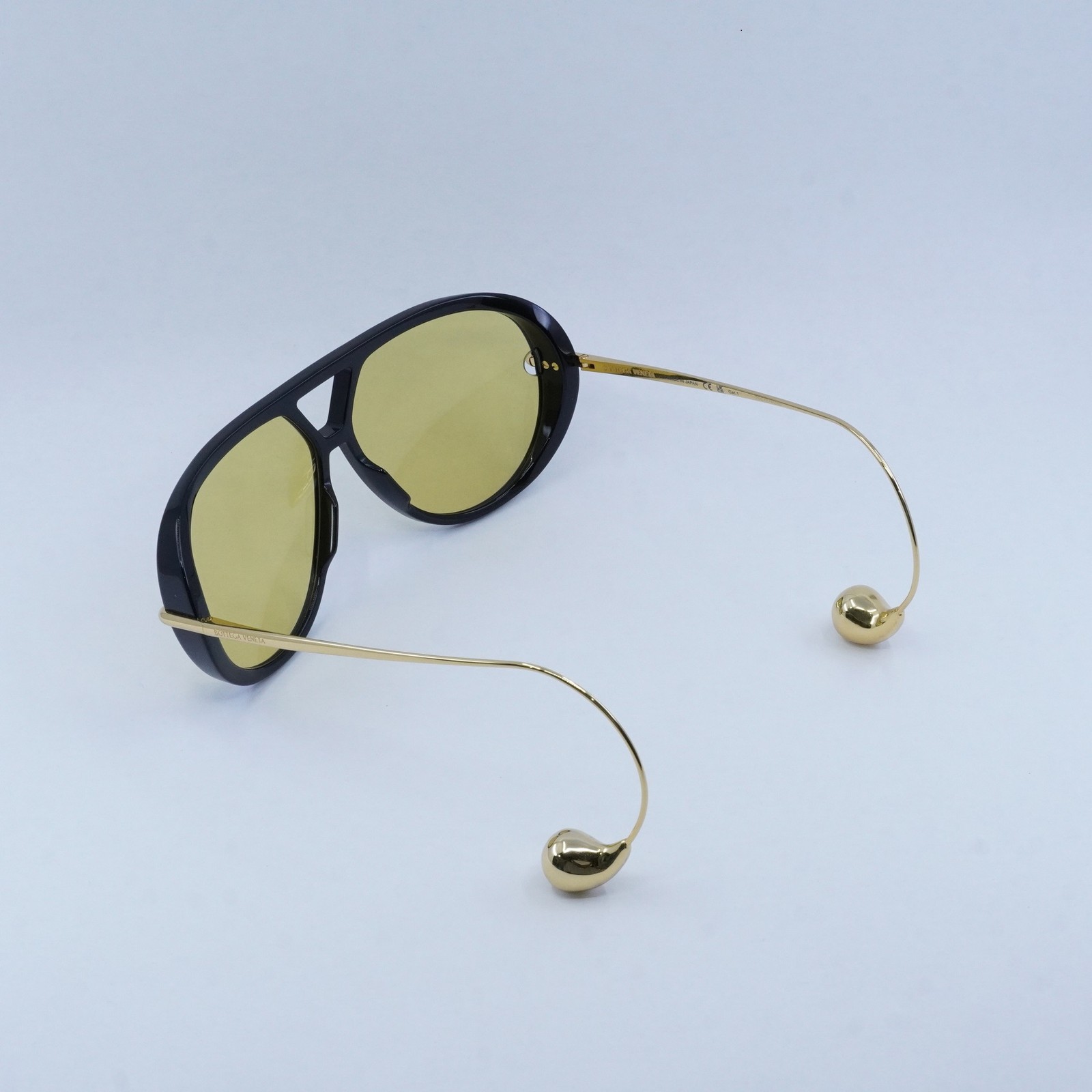 New BOTTEGA VENETA BV1273S 003 Black And Gold/Yellow 63-12-180 Sunglasses
