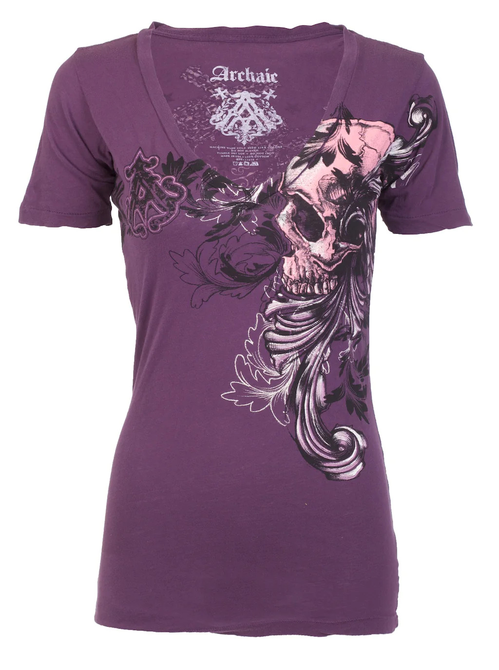 Archaic by Affliction Women’s T-shirt Wager Biker Tattoo