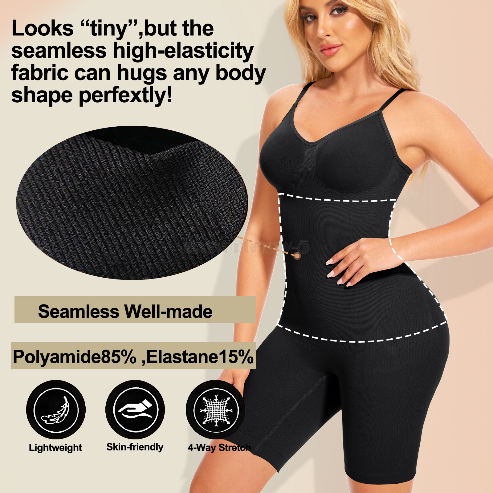 Tummy Control Bodysuit Sculpting Body Shaper Tank Top Shapewear Snatched Waist