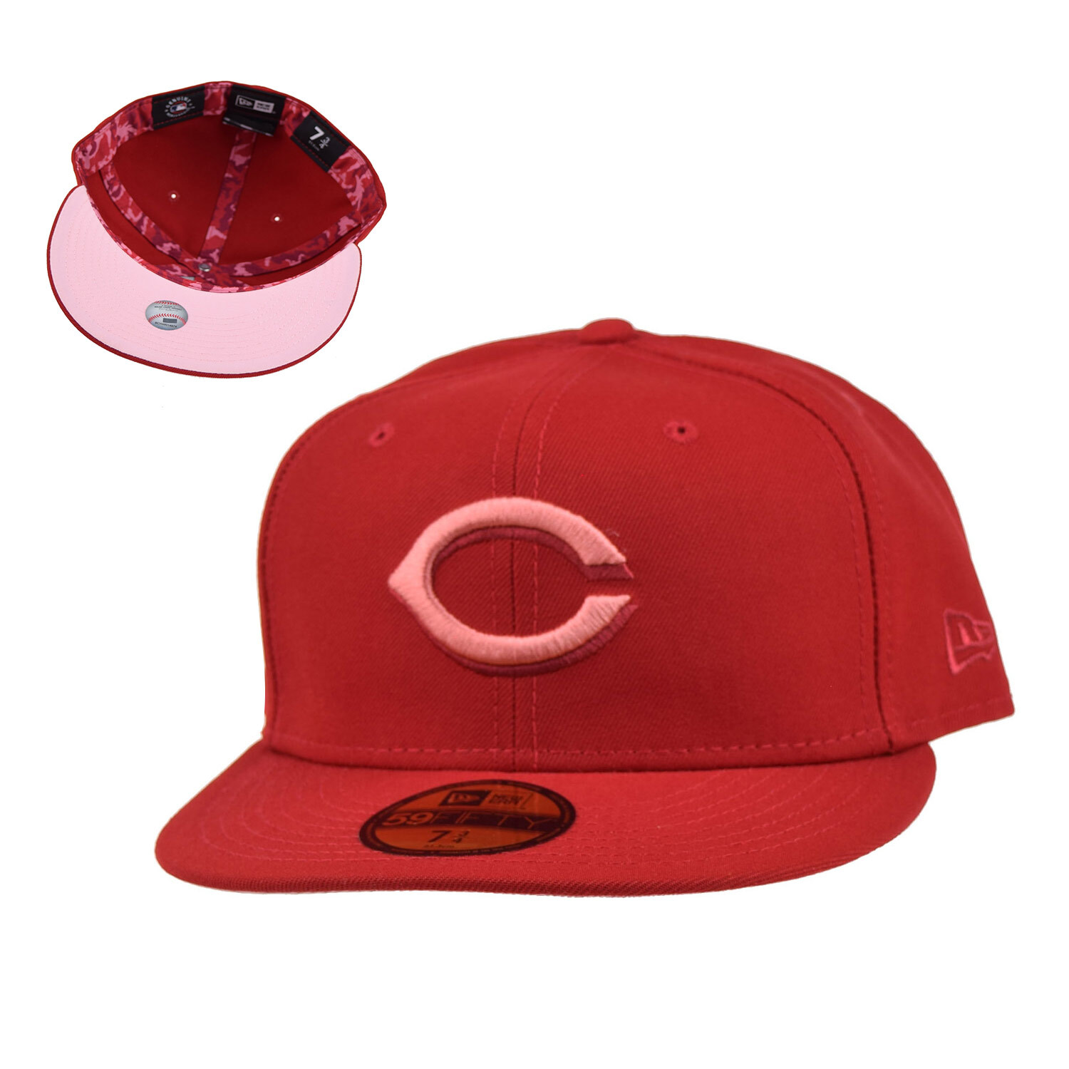 New Era Cincinnati Reds Monocamo 59Fifty Men’s Fitted Hat Red-Pink