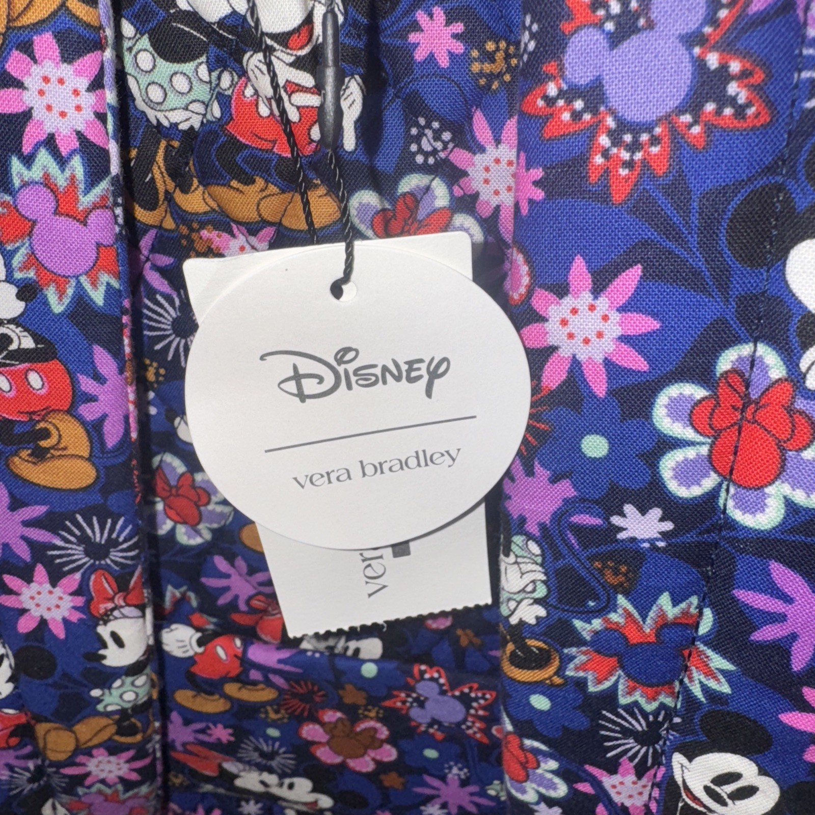 Vera Bradley Disney Mickey & Minnie Floral Blue Essentials Large Backpack NWT