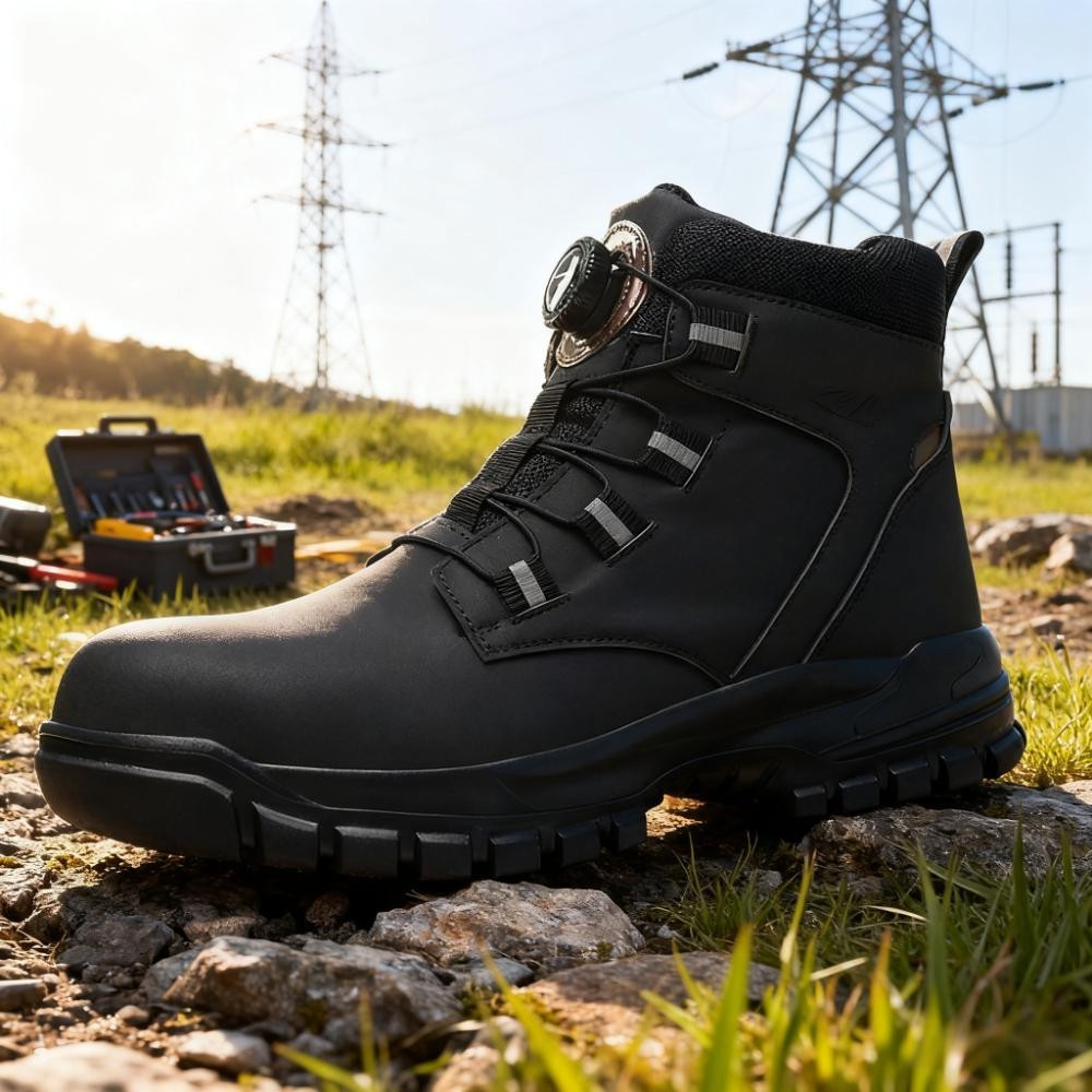 Rotating Button Work Sneakers Steel Toe Shoes Puncture-Proof Protective Shoes